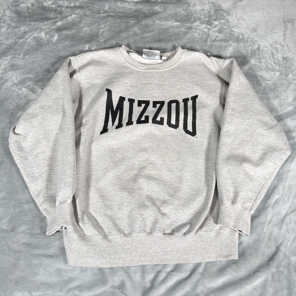 Vintage University Of Missouri Mizzou Sweatshirt Mens XL (Fits L)  Gray 90s